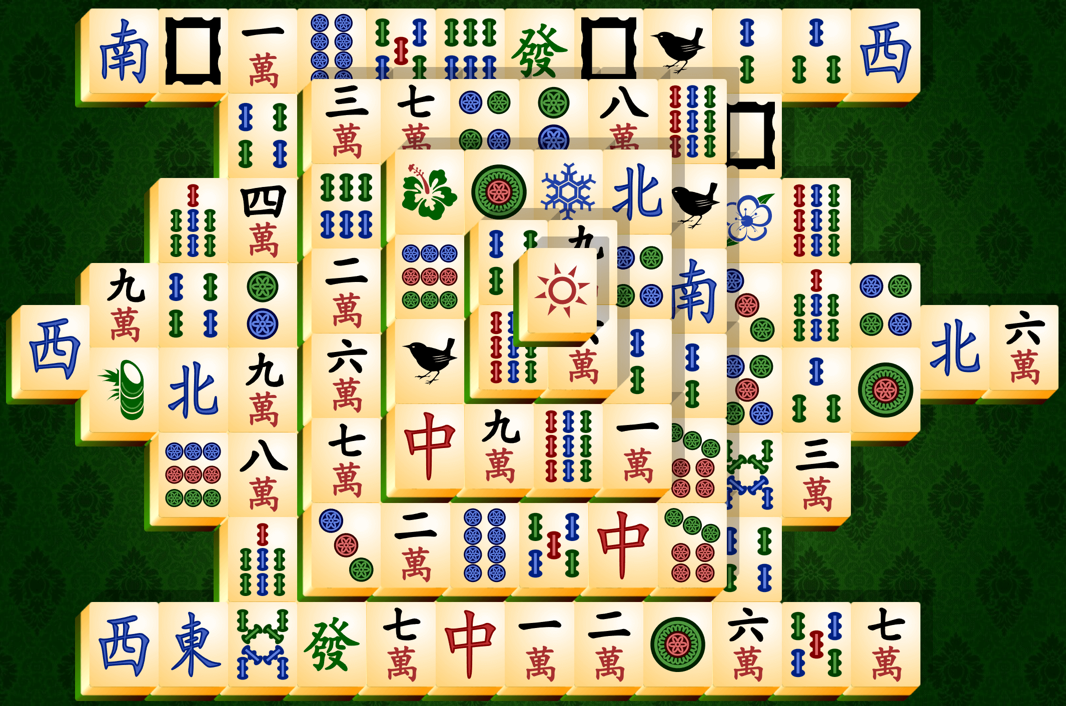 Mahjong Solitaire, postavitev Želve